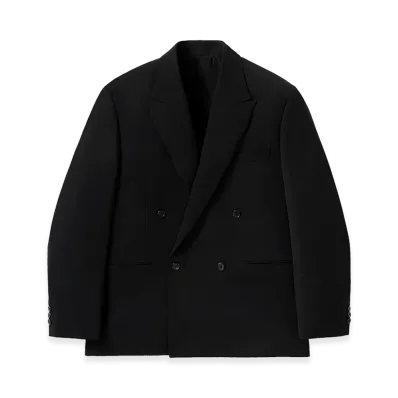 A.PRESSE Wool Double Breasted Jacket "Black"
