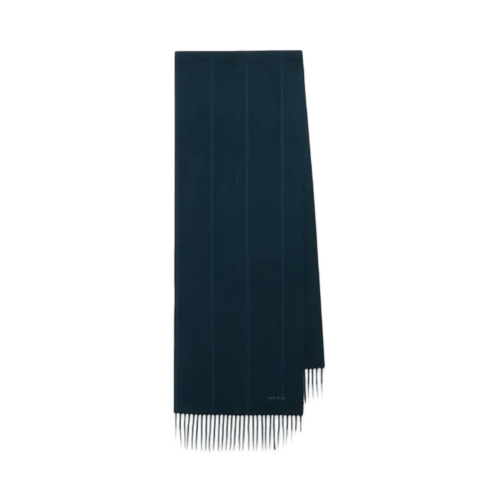 Paul Smith All-Over Stripe Cashmere-Blend Scarf "DarkGreen"