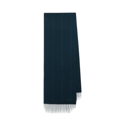 Paul Smith All-Over Stripe Cashmere-Blend Scarf "DarkGreen"