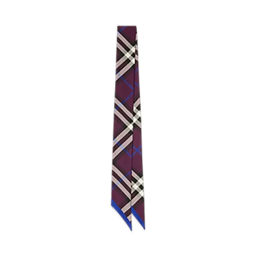 Burberry Skinny Check Silk Scarf "Pansy"
