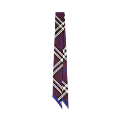 Burberry Skinny Check Silk Scarf "Pansy"