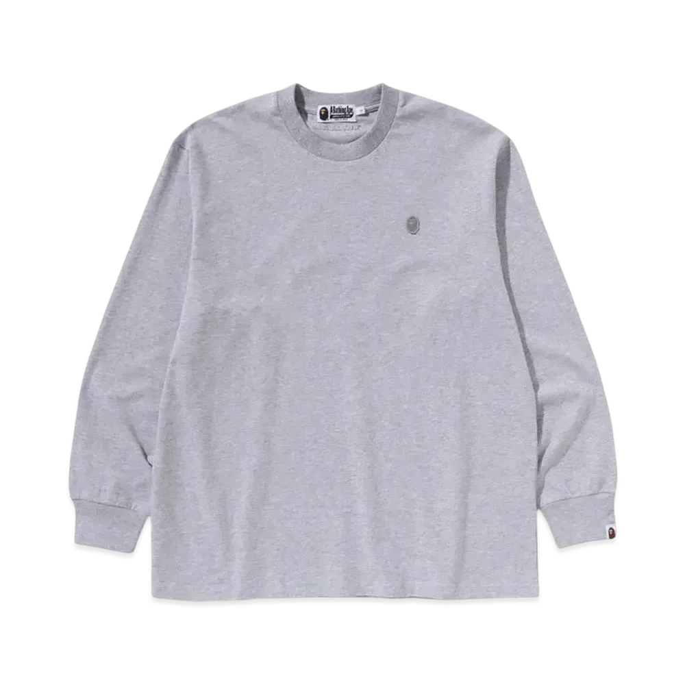 A BATHING APE One Point Relaxed Fit LS Tee "Gray"