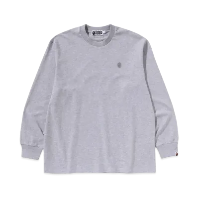 A BATHING APE One Point Relaxed Fit LS Tee "Gray"