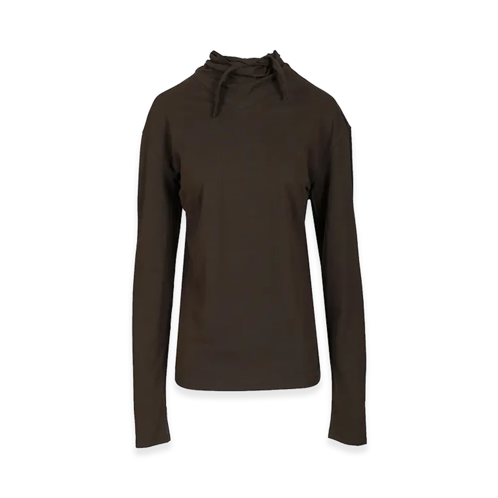 LEMAIRE Women's Scarf Neck Blouse "Brown"