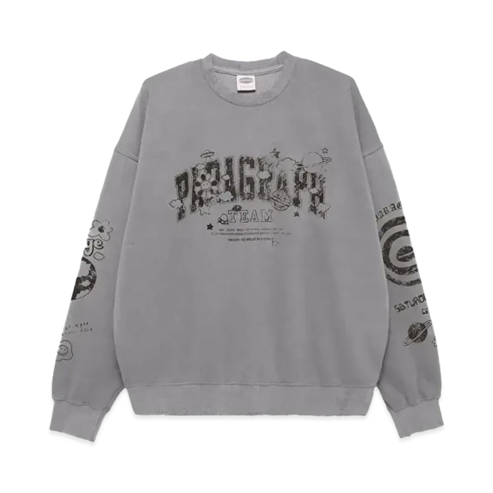 Paragraph Damaged Happy Smile Crew "Grey"