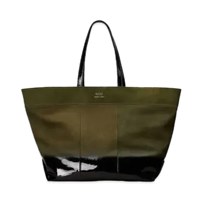 AMI PARIS East West Ami Maxi Shopping Bag "Dark Olive Green"