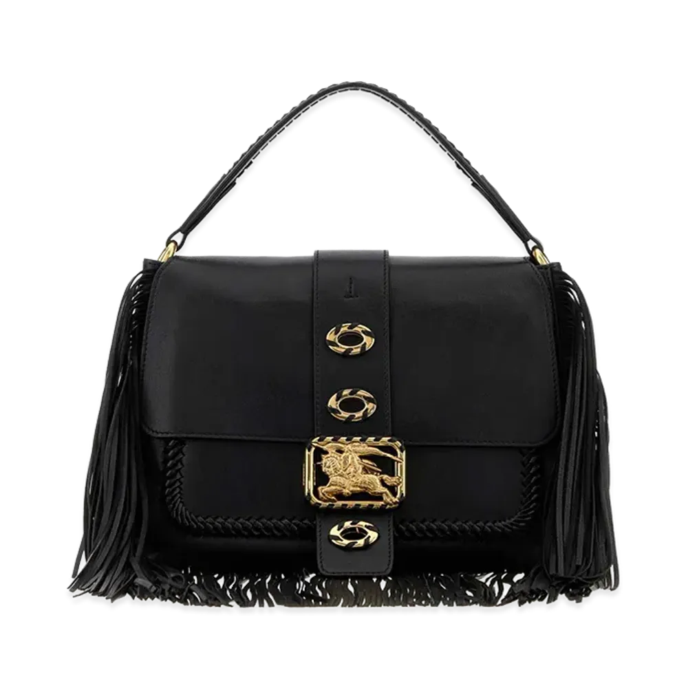 Burberry Women's Leather Small Rider Handbag "Black"