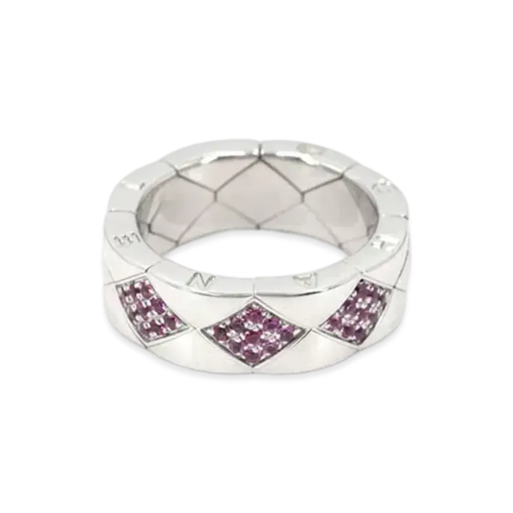 CHANEL Metalasse Ring Pink Sapphire 18K "White Gold"