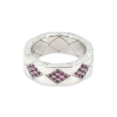 CHANEL Metalasse Ring Pink Sapphire 18K "White Gold"