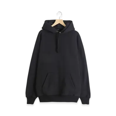COMOLI Cotton Sweat Hoodie "Black"