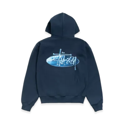 Stussy Wave Oval Hoodie "Navy"
