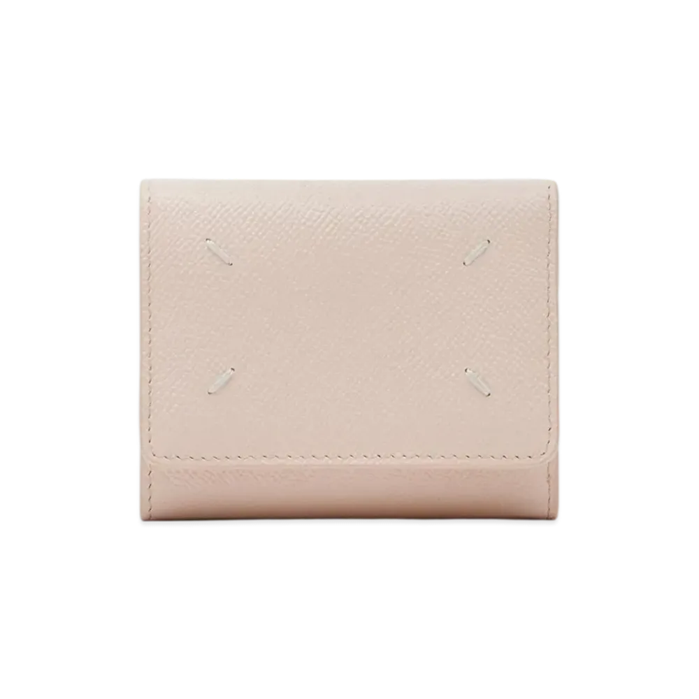 MM6 メゾンマルジェラ 4ステッチ 三つ折り ウォレット "ペールピンク" SA3UI0017P4745T2563