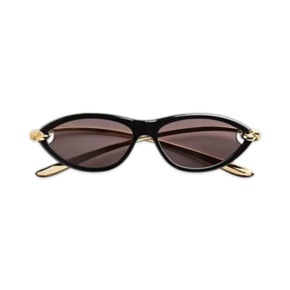 Bottega Veneta Knot Cat Eye Sunglasses "Black/Gold/Gray"