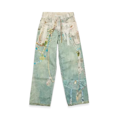Acne Studios Loose Fit Jeans - 1981 Regular "White/Green"