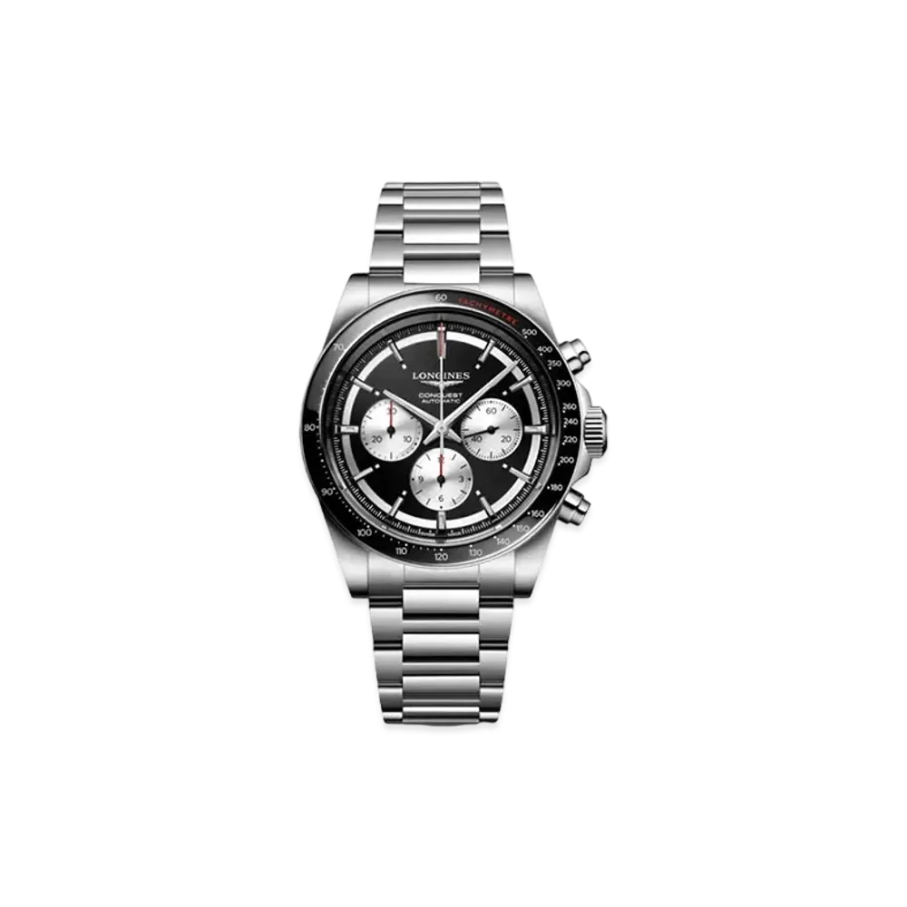 Longines Conquest 2023 42.00mm "Black Circular/Stainless Steel/Ceramic" L3.835.4.52.6