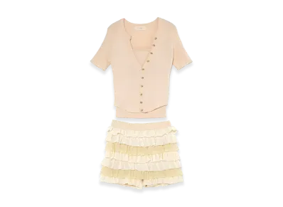 ANDMARY Women's Sui Frill Pants Set Up "Pink"