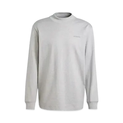 adidas Long Sleeve Mock Neck T-Shirt "Medium Grey"