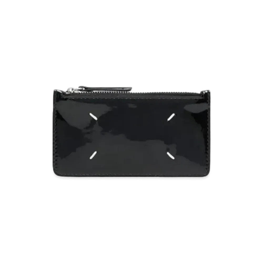 Maison Margiela Vernice Stitch Zipped Card Holder "Black"
