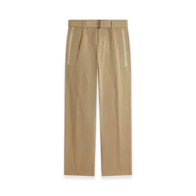 DRIES VAN NOTEN Straight Belted Pants "Sand"