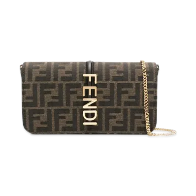 FENDI Women's FENDI Women'sgraphy Wallet Chain "Brown"