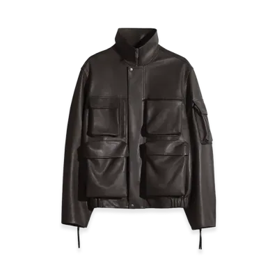 LEMAIRE Women's Pocketed Leather Blouson "Moka"