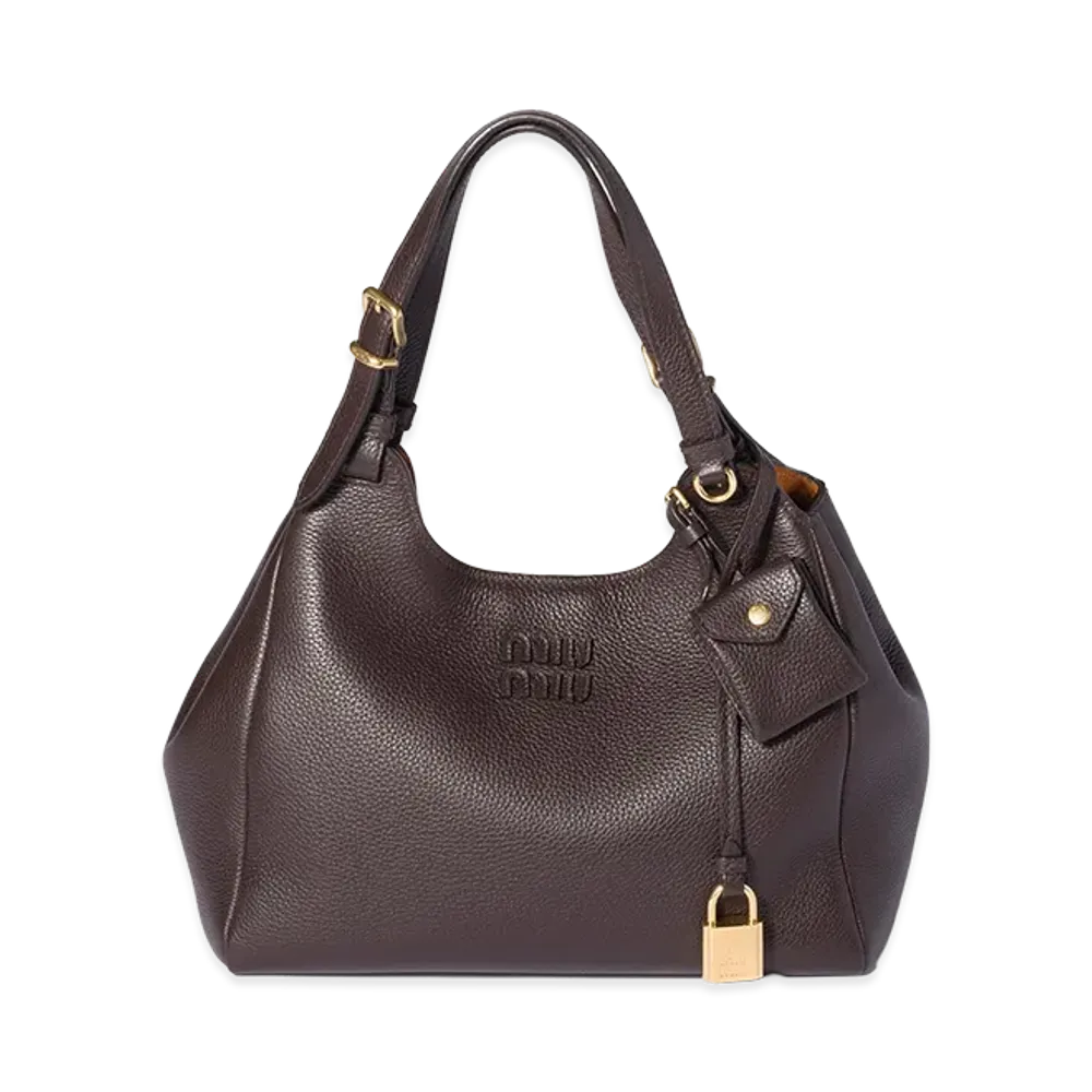 MIU MIU Leather Handbag "Dark Brown/Papaya"