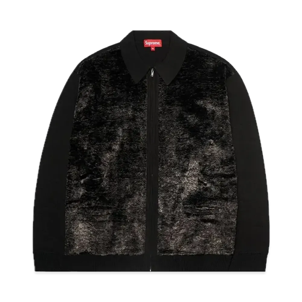 Supreme Faux Fur Zip Up Cardigan "Black"