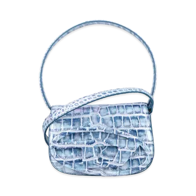 Diesel Women's Leather 1Dr Shoulder Bag "Light Blue"