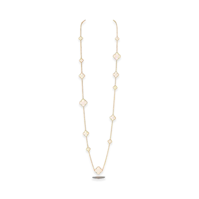 Van Cleef & Arpels Magic Alhambra long necklace 16 motifs "18K Yellow gold/Mother-of-pearl"