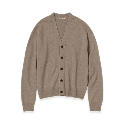 AURALEE Baby Cashmere Knit Cardigan "Natural Brown"