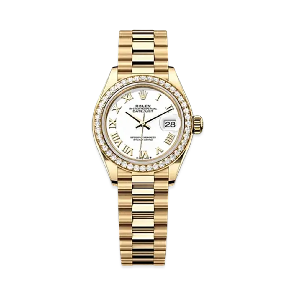 ROLEX Lady-Datejust 28mm Yellow Gold Diamond 279138RBR "White"