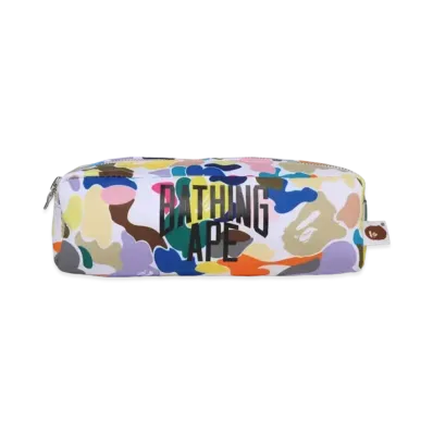 A BATHING APE Multi Camo NYC Logo Flight Pouch "White"