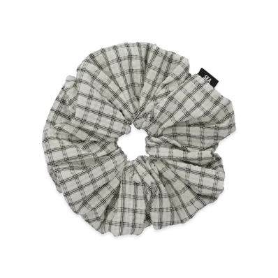 WIND AND SEA Women's Plaid Big Hair Tie "White"