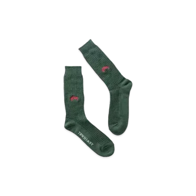 TIGHTBOOTH College Waffle Socks "Olive"