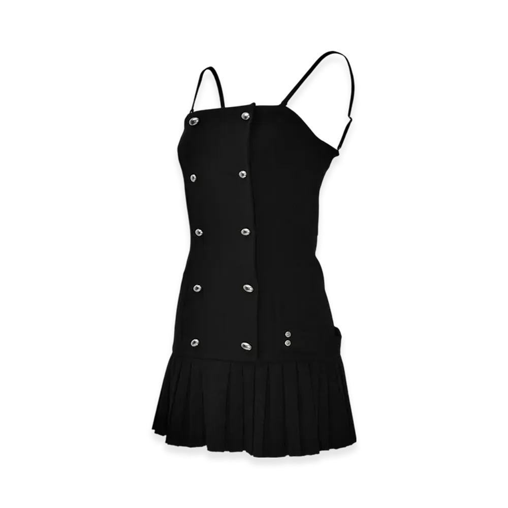 THEREDTHREAD S Oval Pleats Dress "Black"