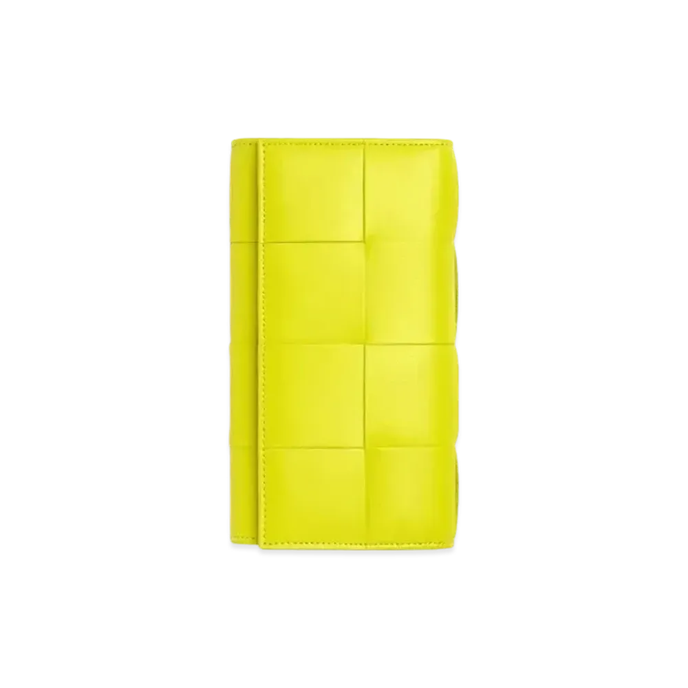 Bottega Veneta Maxi Intrecciato Calfskin Bi-fold Long Wallet "Kiwi"
