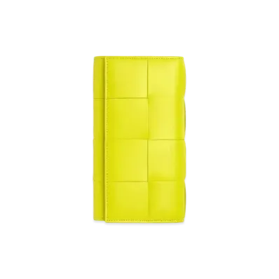 Bottega Veneta Maxi Intrecciato Calfskin Bi-fold Long Wallet "Kiwi"
