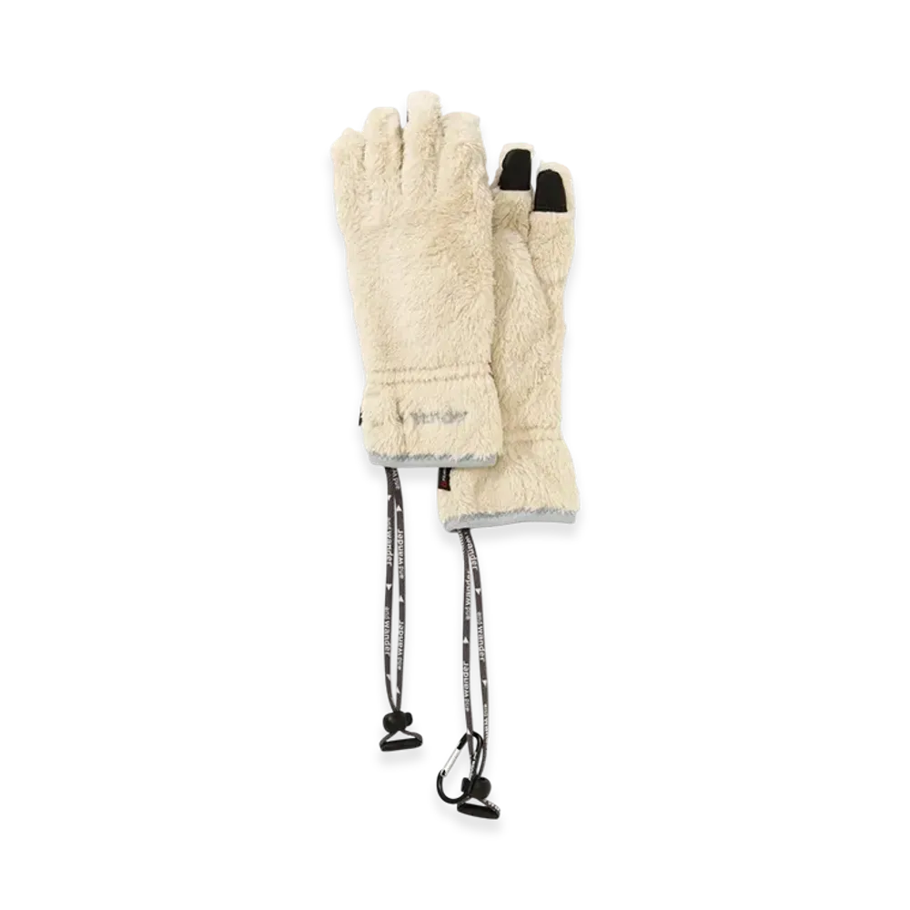 and wander High Loft Fleece Glove "Off White"