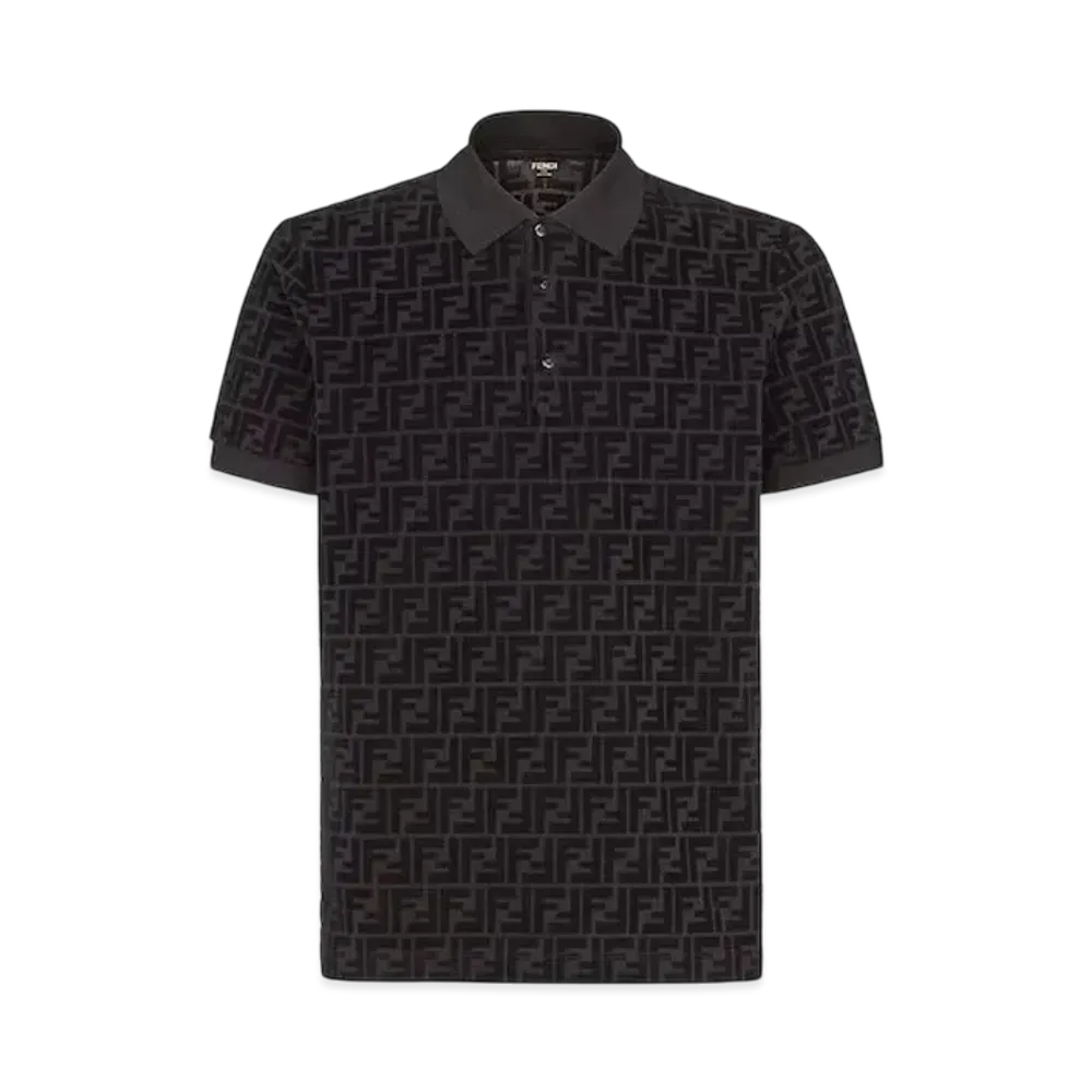 FENDI Men's Jersey Polo Shirt "Black"