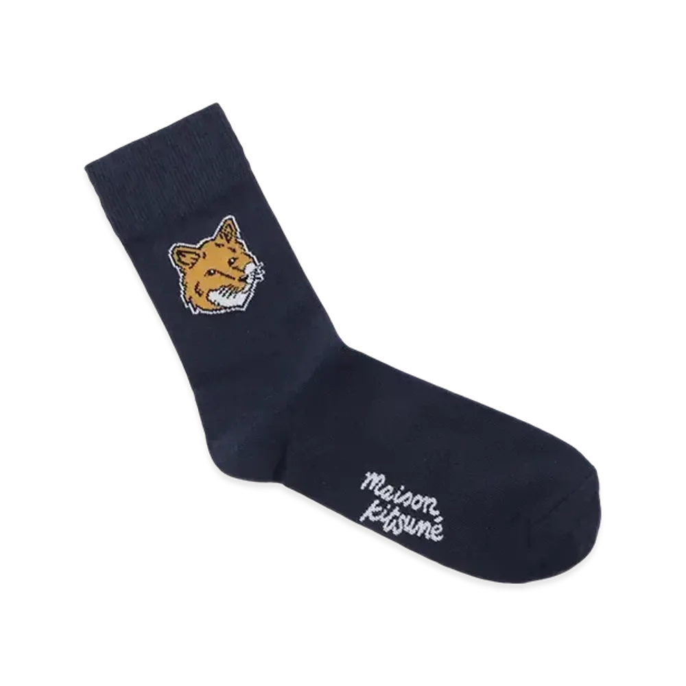 Maison Kitsune Socks "Ink Blue"