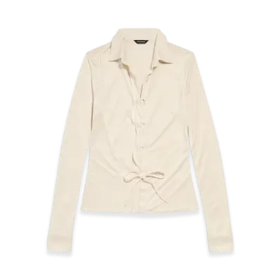 BALENCIAGA Women's Lace-up Shirt "Champagne Beige"