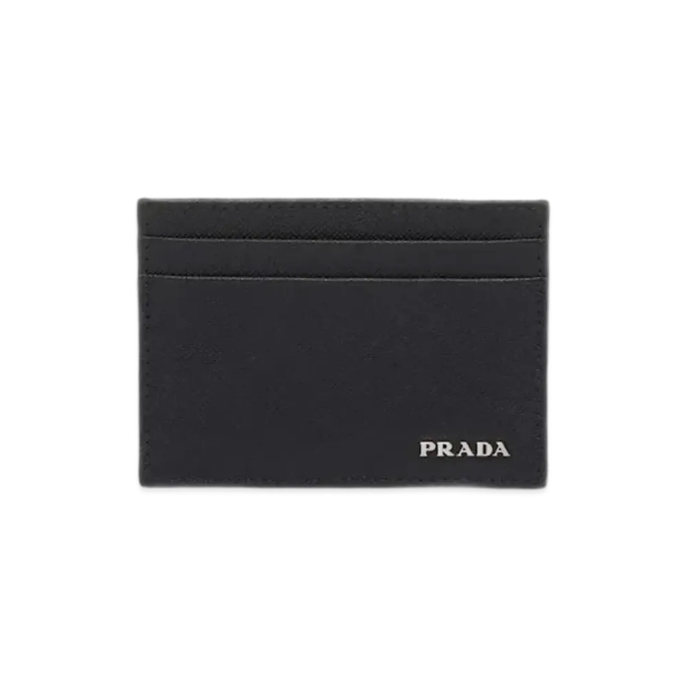 PRADA Saffiano Leather Card Holder "Black"