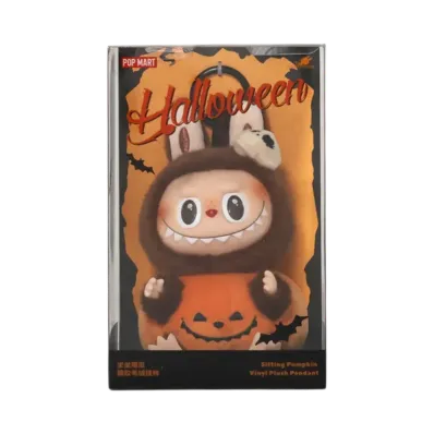 POP MART LABUBU Happy Halloween Party Series-Sitting Pumpkin Vinyl Plush Pendant