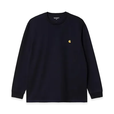Carhartt WIP L/S Chase T-Shirt "Dark Navy/Gold"