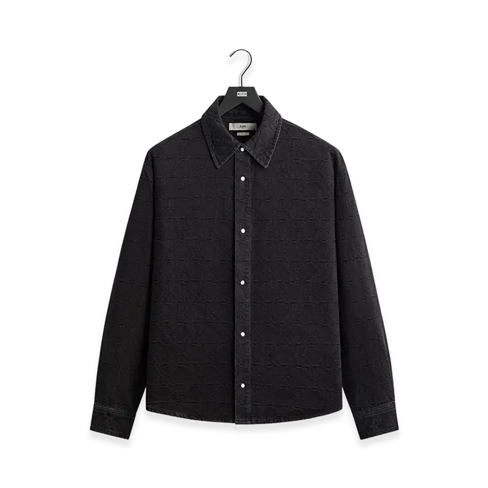 Kith Jacquard Crest Apollo Shirt "Black"