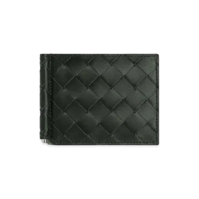 Bottega Veneta Intrecciato Calfskin Bill Clip Wallet "Black"