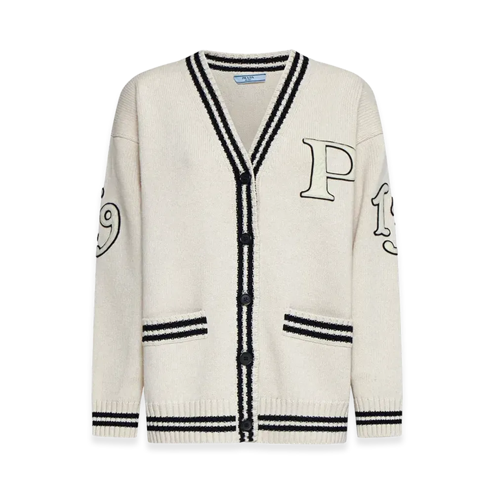 PRADA Women's Cardigan Patches "White"