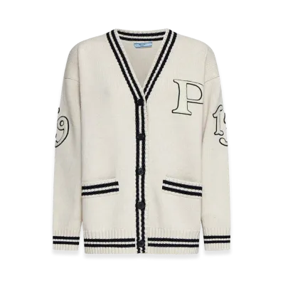 PRADA Women's Cardigan Patches "White"