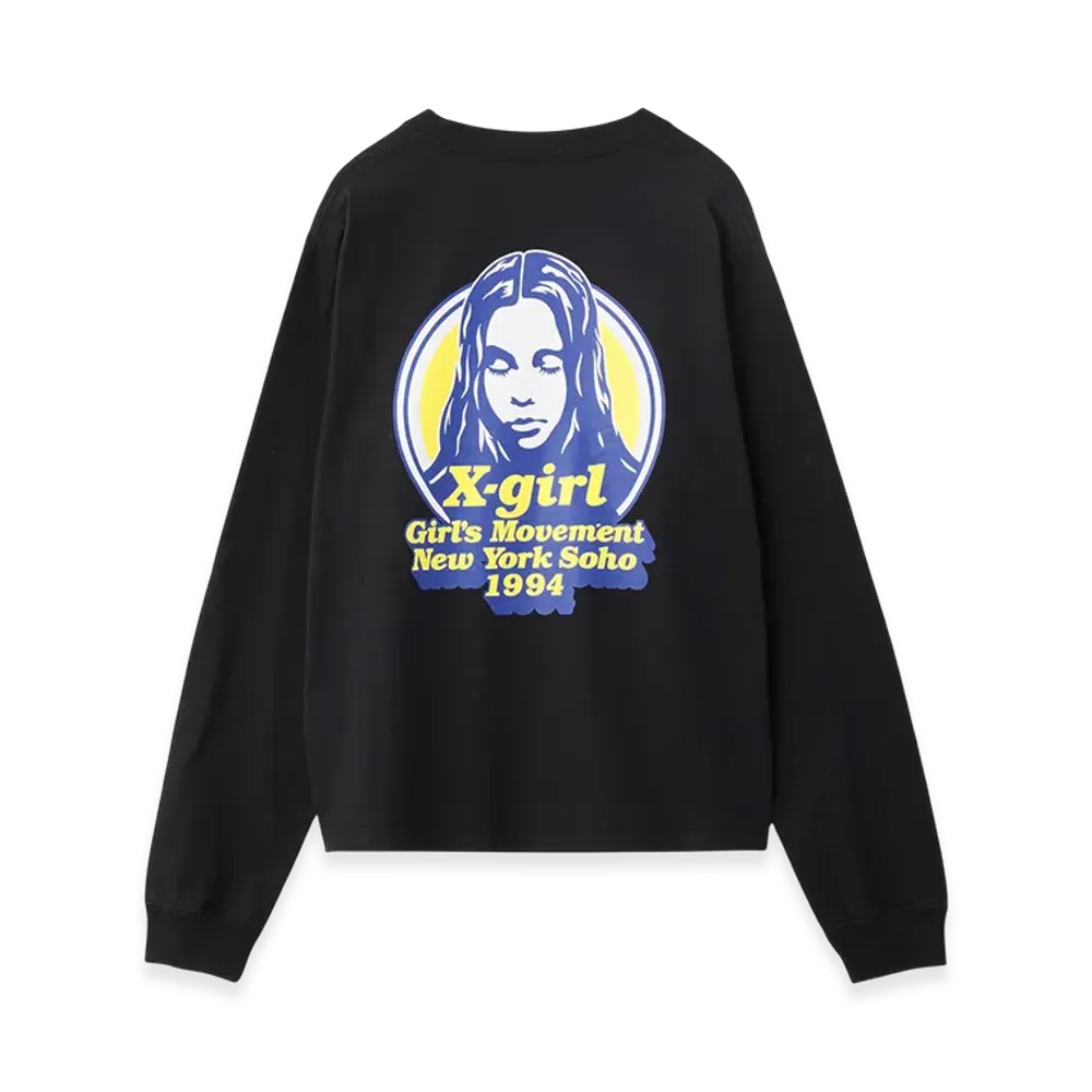 X-Girl Message And Face Circle Logo L/S Tee "Black"