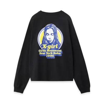 X-Girl Message And Face Circle Logo L/S Tee "Black"
